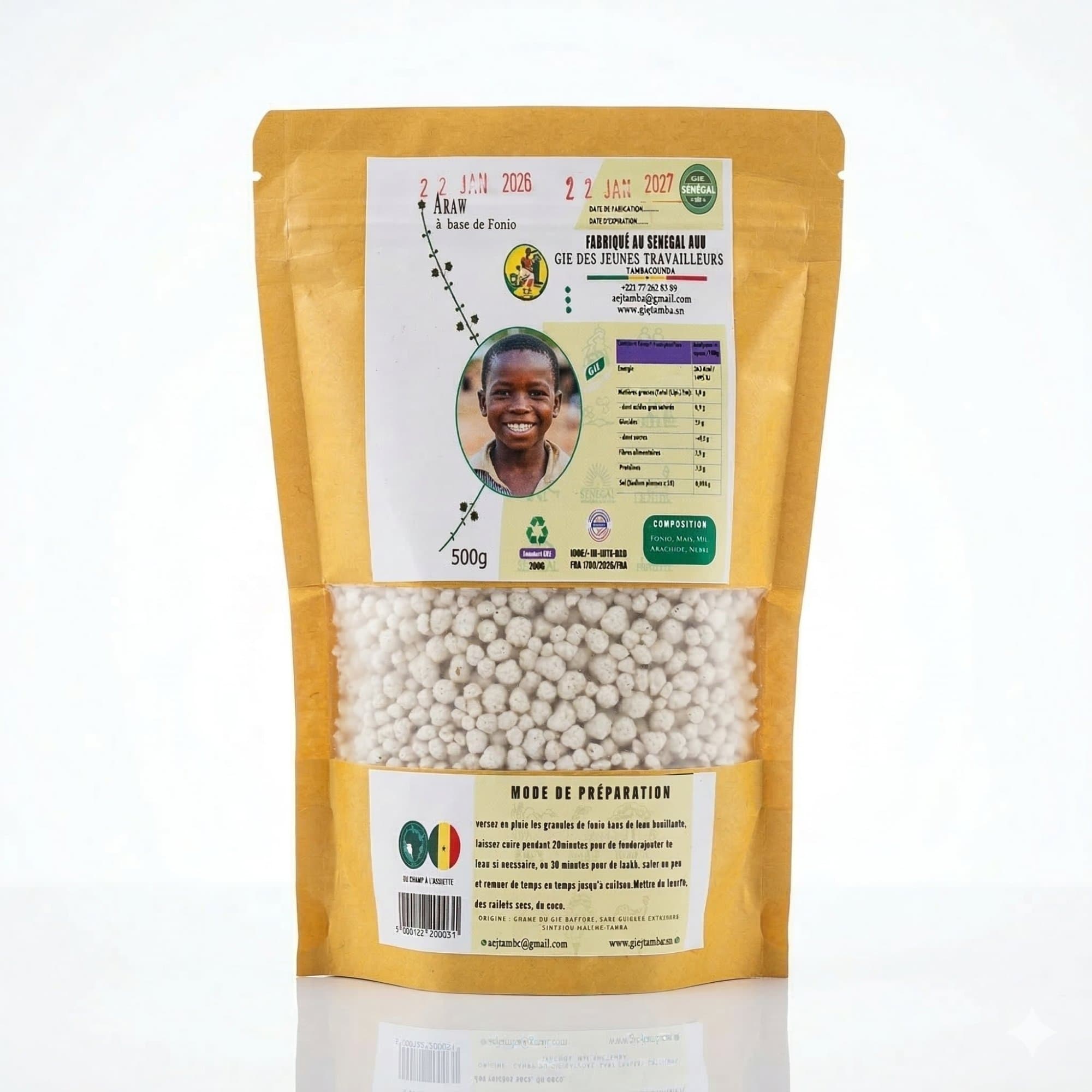 Sachet de Arraw à base de Fonio 1kg