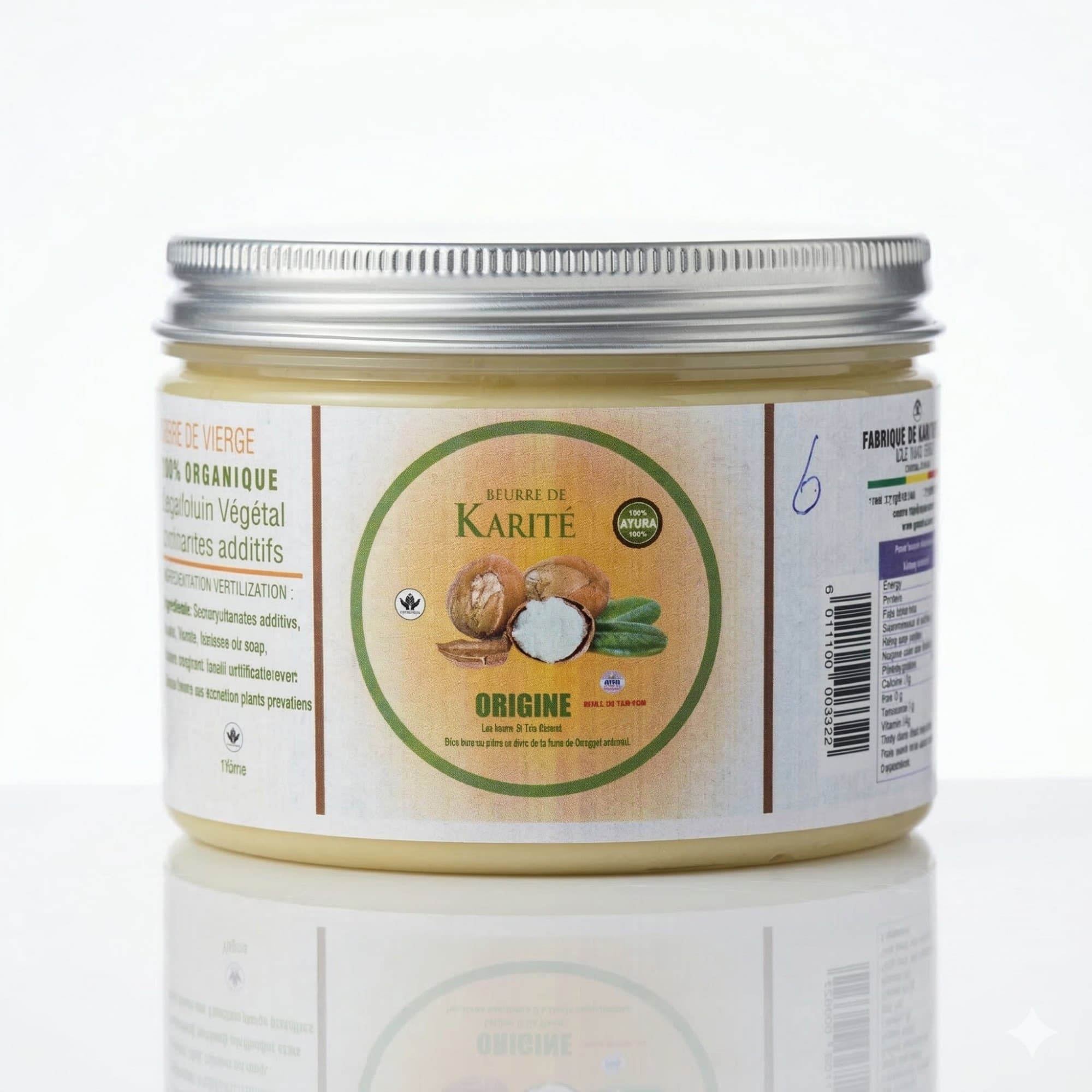 Pot de Beurre de Karité 500g — couvercle argent