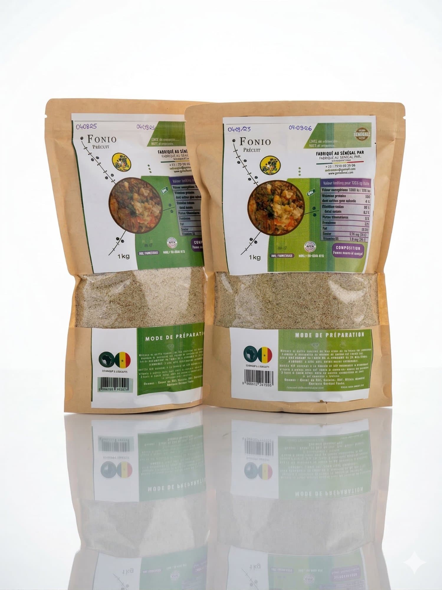 Sachet de Fonio Précuit 1kg kraft — Golle Agroalimentaire